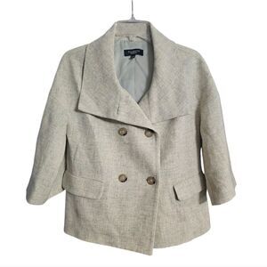 TALBOTS Wool Double Breasted Blazer Jacket‎ Yellow Green - Size 4